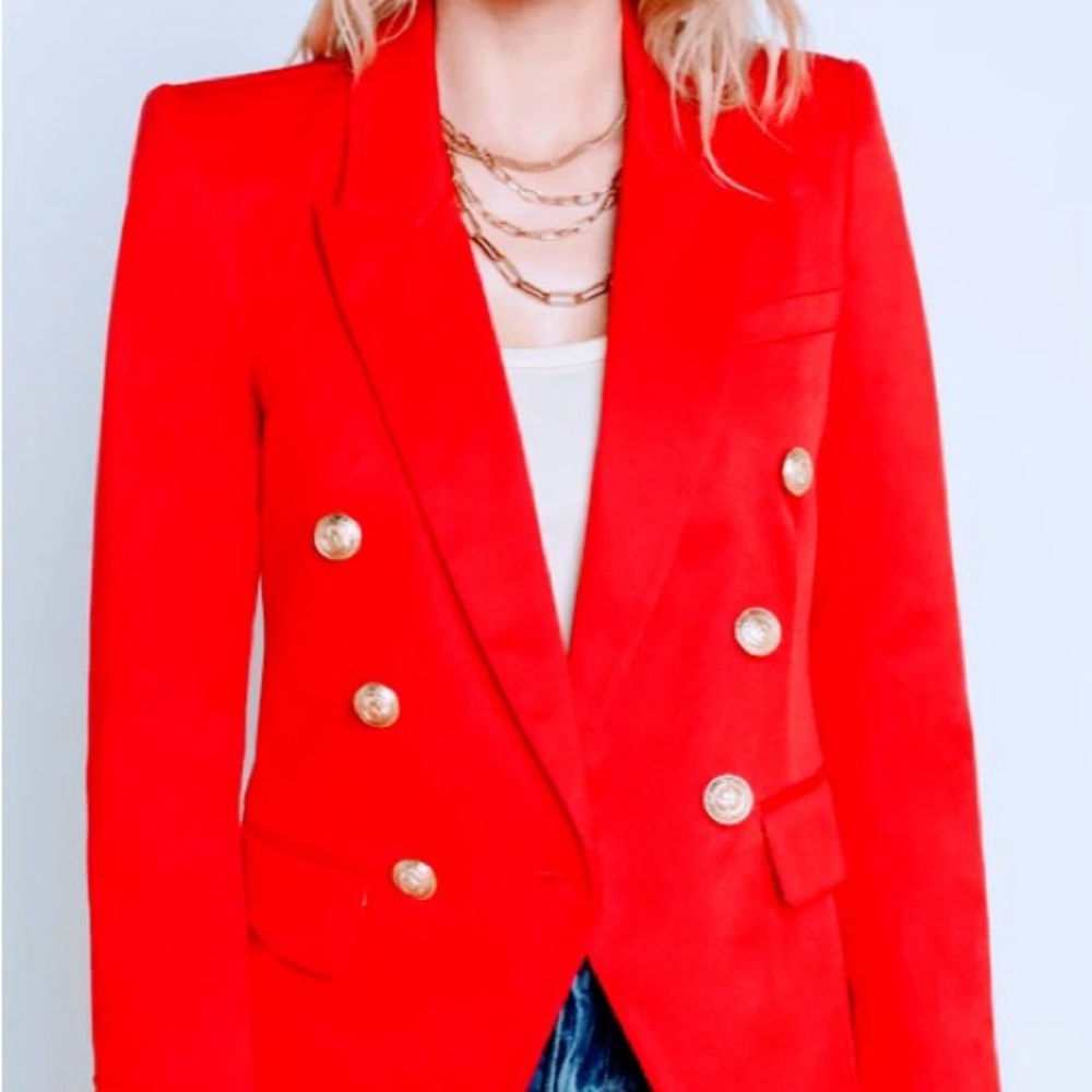 L'AGENCE Red Tailored Blazer Jacket